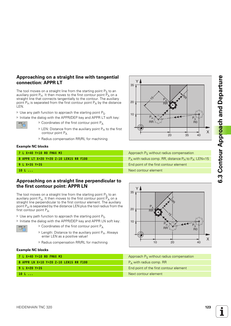 3 cont our appr oac h and depar tur e | HEIDENHAIN TNC 320 (340 551-02) User Manual | Page 123 / 493