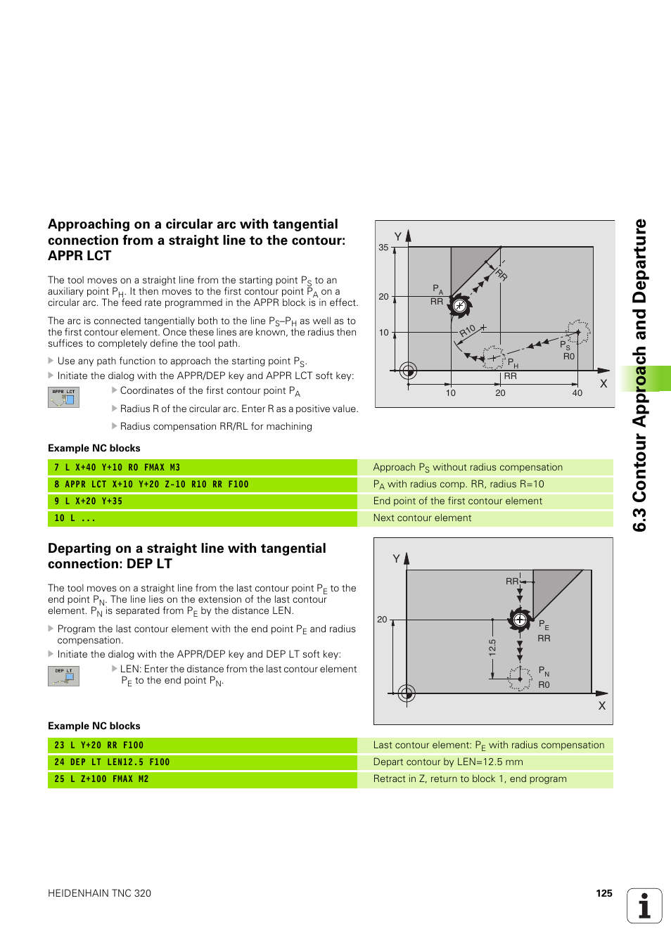 3 cont our appr oac h and depar tur e | HEIDENHAIN TNC 320 (340 551-02) User Manual | Page 125 / 493