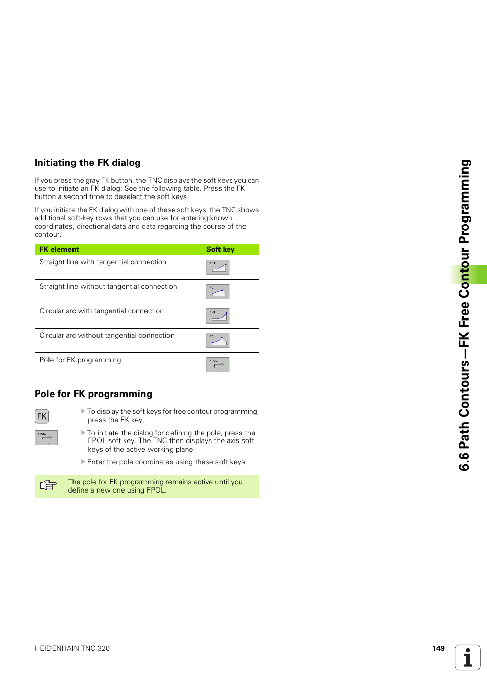 Initiating the fk dialog, Pole for fk programming | HEIDENHAIN TNC 320 (340 551-02) User Manual | Page 149 / 493