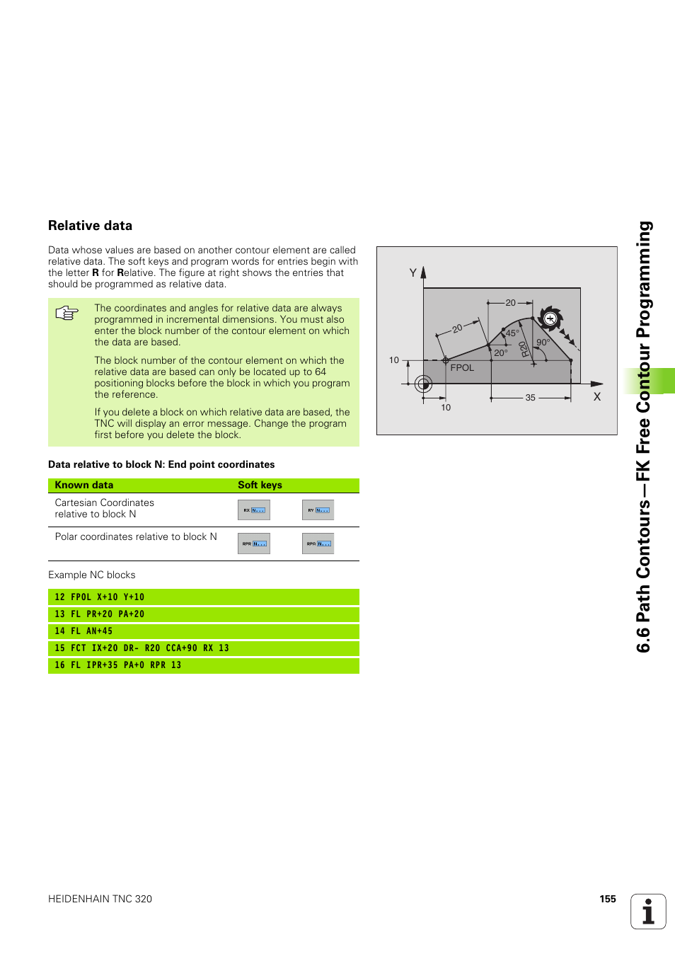 Relative data | HEIDENHAIN TNC 320 (340 551-02) User Manual | Page 155 / 493