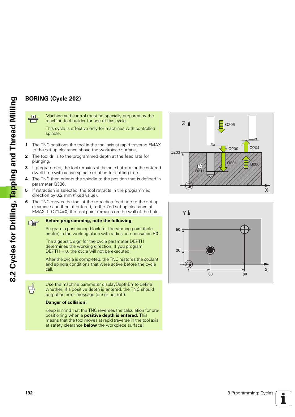 Boring (cycle 202) | HEIDENHAIN TNC 320 (340 551-02) User Manual | Page 192 / 493