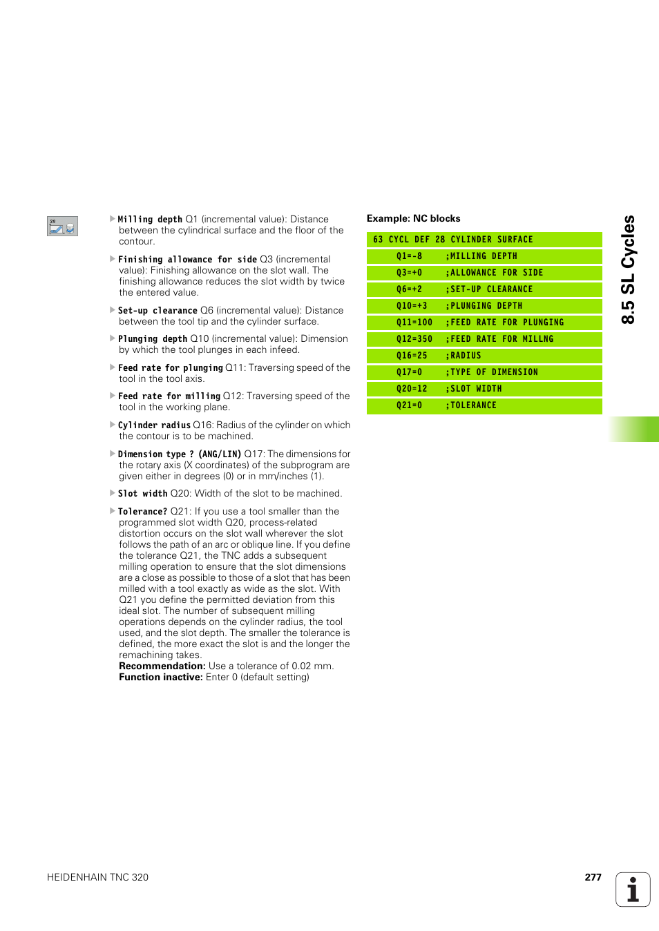 5 sl cy cles | HEIDENHAIN TNC 320 (340 551-02) User Manual | Page 277 / 493