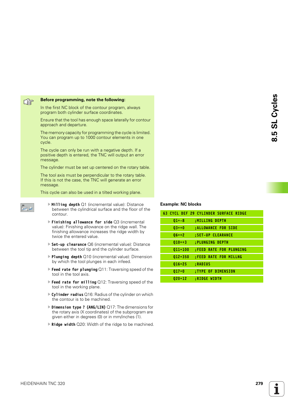 5 sl cy cles | HEIDENHAIN TNC 320 (340 551-02) User Manual | Page 279 / 493