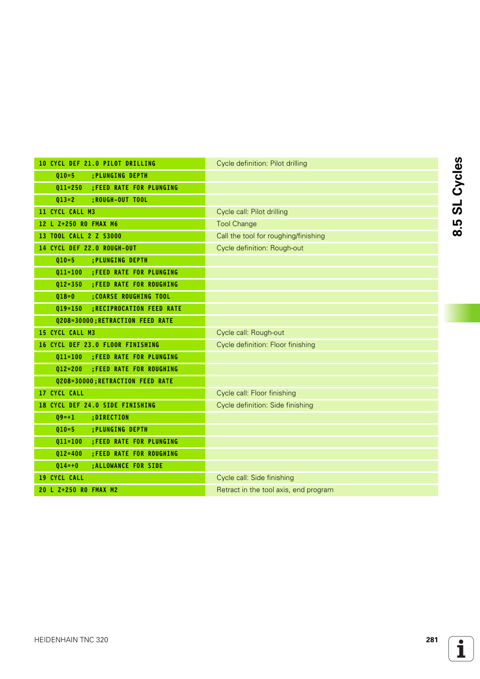 5 sl cy cles | HEIDENHAIN TNC 320 (340 551-02) User Manual | Page 281 / 493