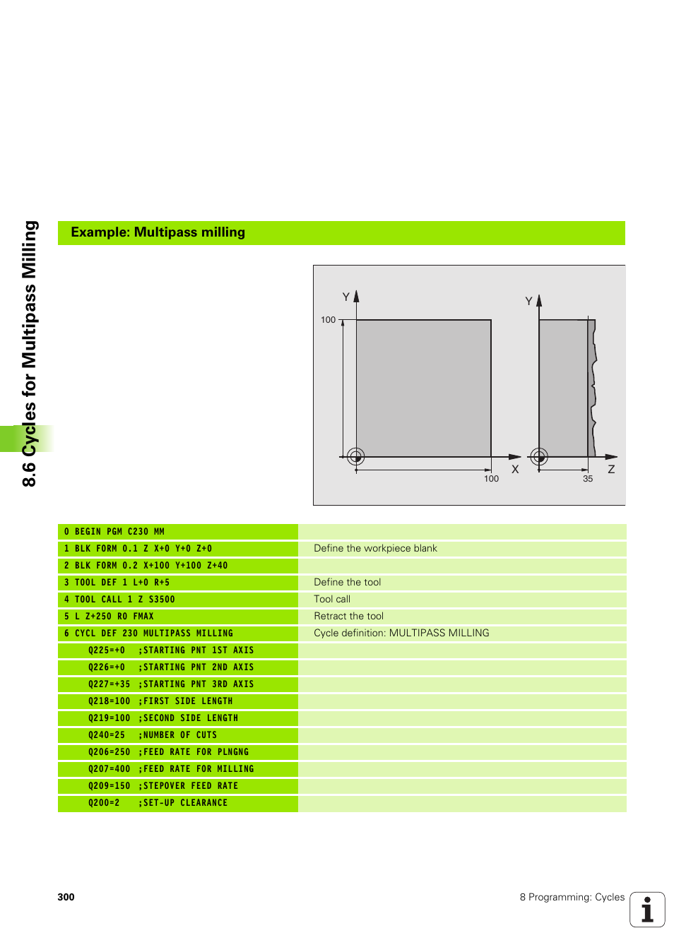 Example: multipass milling | HEIDENHAIN TNC 320 (340 551-02) User Manual | Page 300 / 493