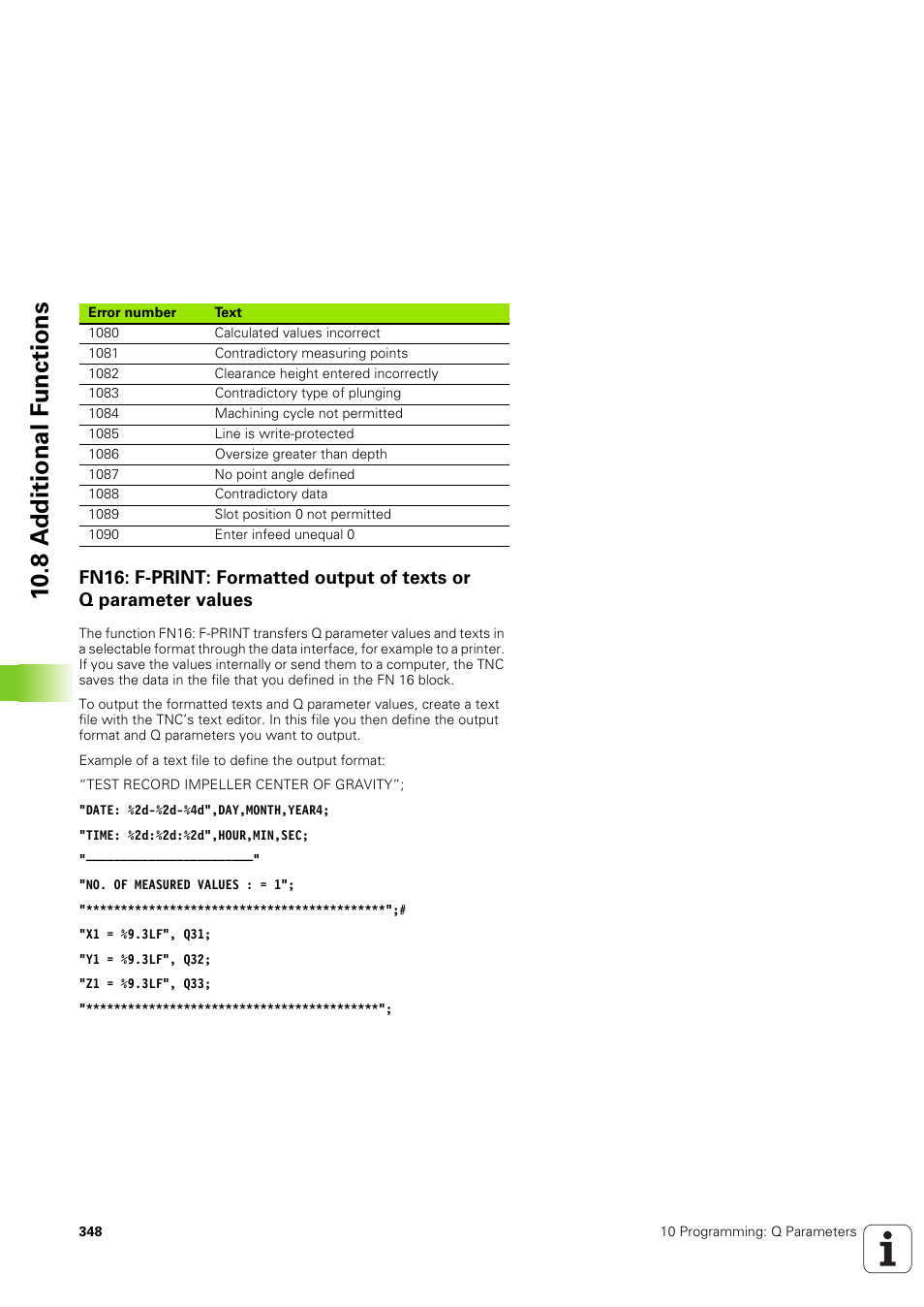 10 .8 a d ditional f u nctions | HEIDENHAIN TNC 320 (340 551-02) User Manual | Page 348 / 493