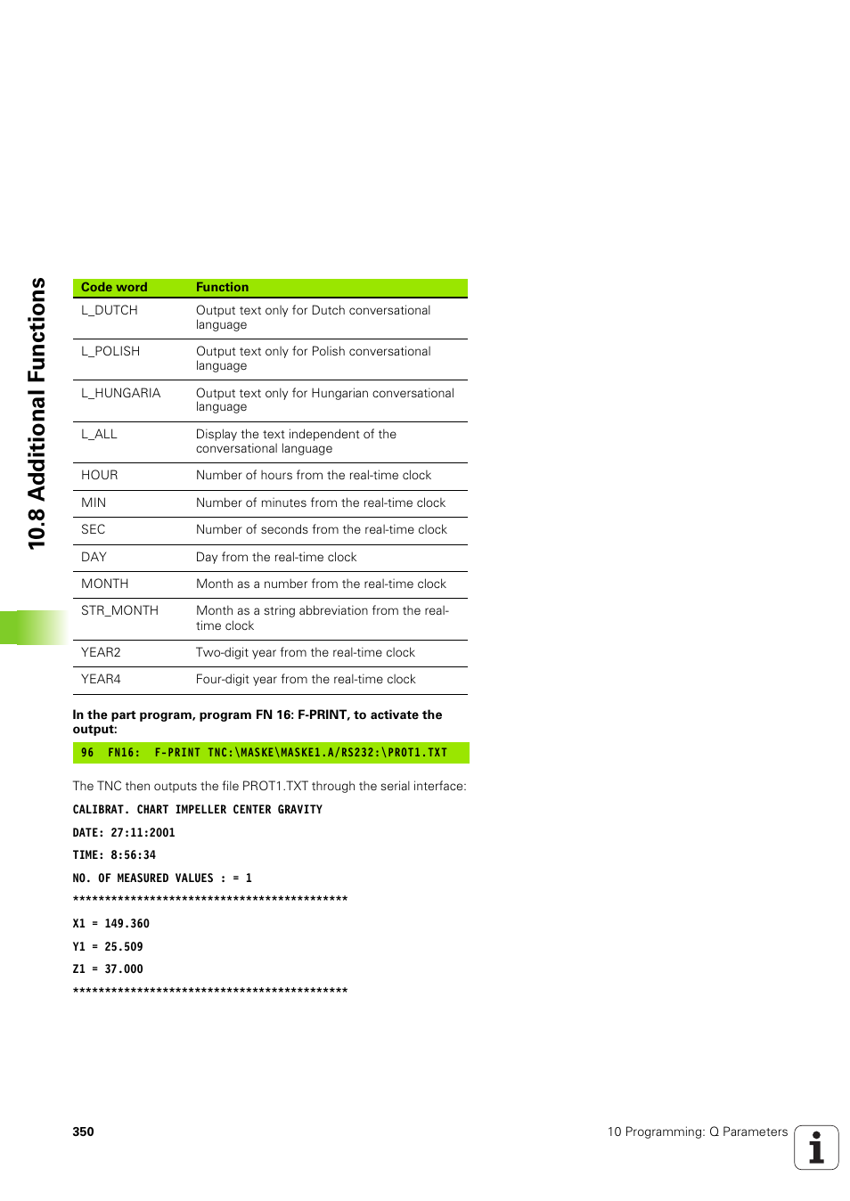 10 .8 a d ditional f u nctions | HEIDENHAIN TNC 320 (340 551-02) User Manual | Page 350 / 493