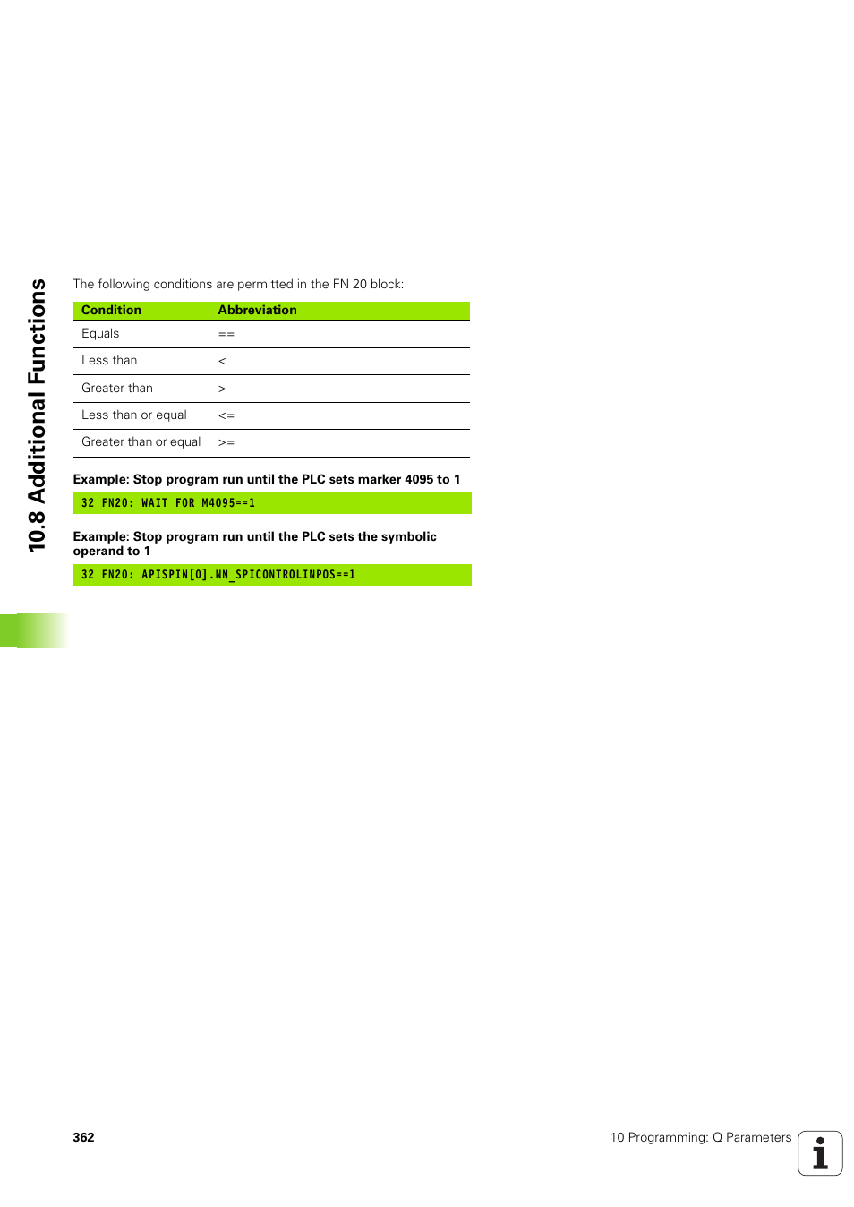 10 .8 a d ditional f u nctions | HEIDENHAIN TNC 320 (340 551-02) User Manual | Page 362 / 493