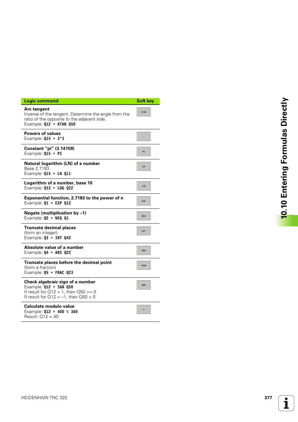 10 .1 0 ent e ri ng f o rm ulas dir e ctly | HEIDENHAIN TNC 320 (340 551-02) User Manual | Page 377 / 493