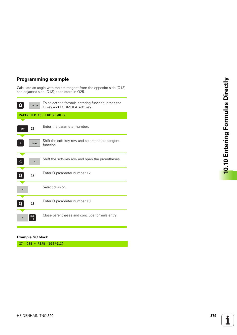 Programming example, 10 .1 0 ent e ri ng f o rm ulas dir e ctly | HEIDENHAIN TNC 320 (340 551-02) User Manual | Page 379 / 493