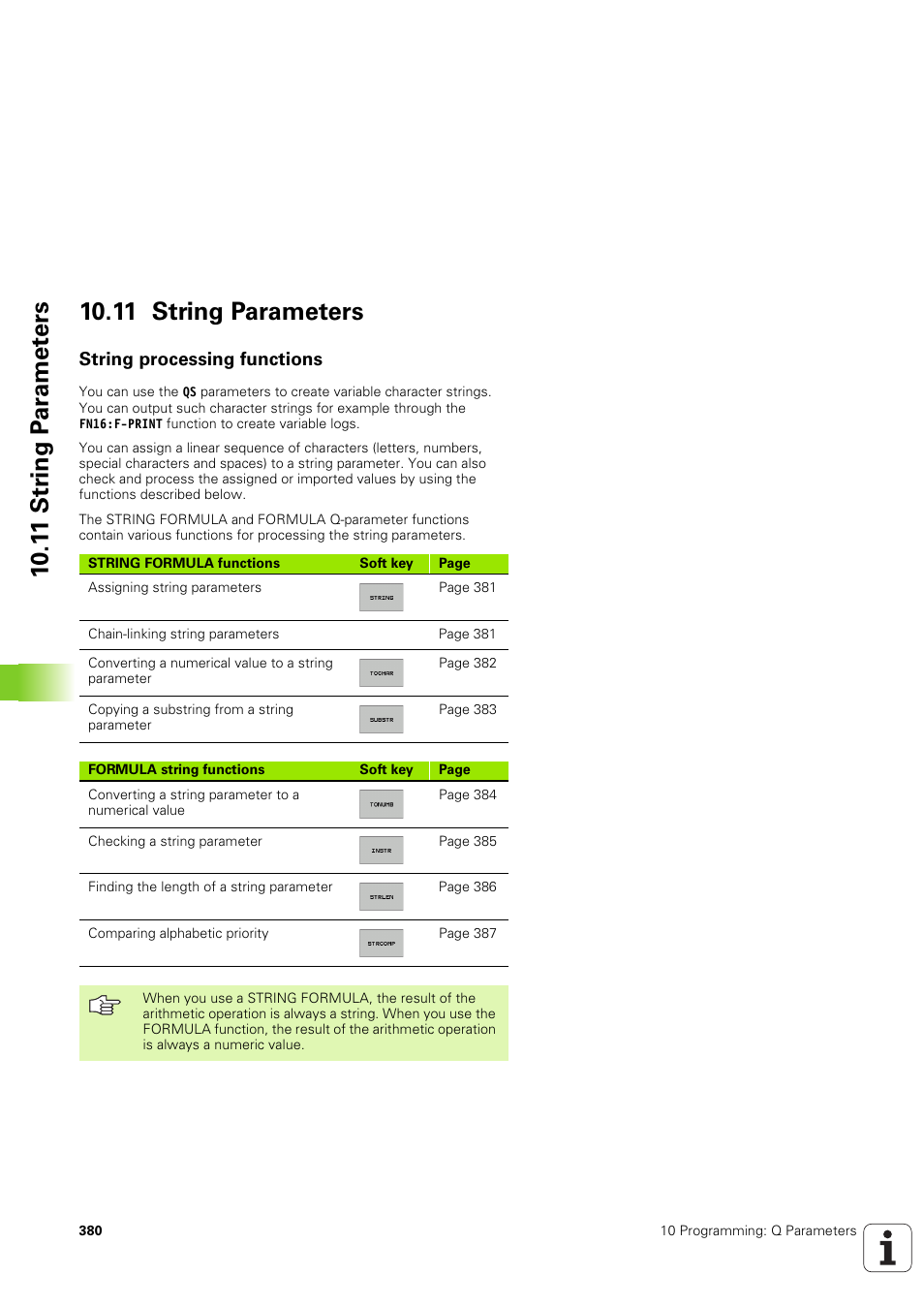 11 string parameters, String processing functions | HEIDENHAIN TNC 320 (340 551-02) User Manual | Page 380 / 493