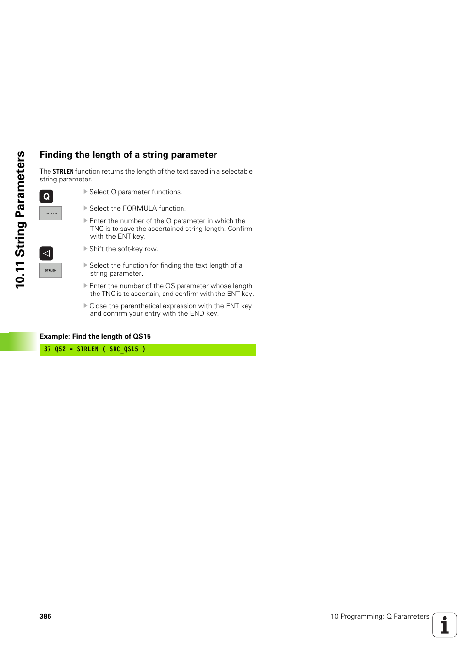 Finding the length of a string parameter | HEIDENHAIN TNC 320 (340 551-02) User Manual | Page 386 / 493