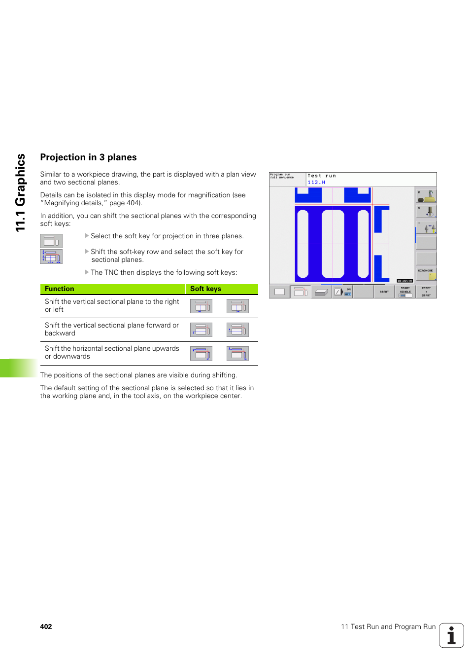 Projection in 3 planes, 1 gr aphics | HEIDENHAIN TNC 320 (340 551-02) User Manual | Page 402 / 493