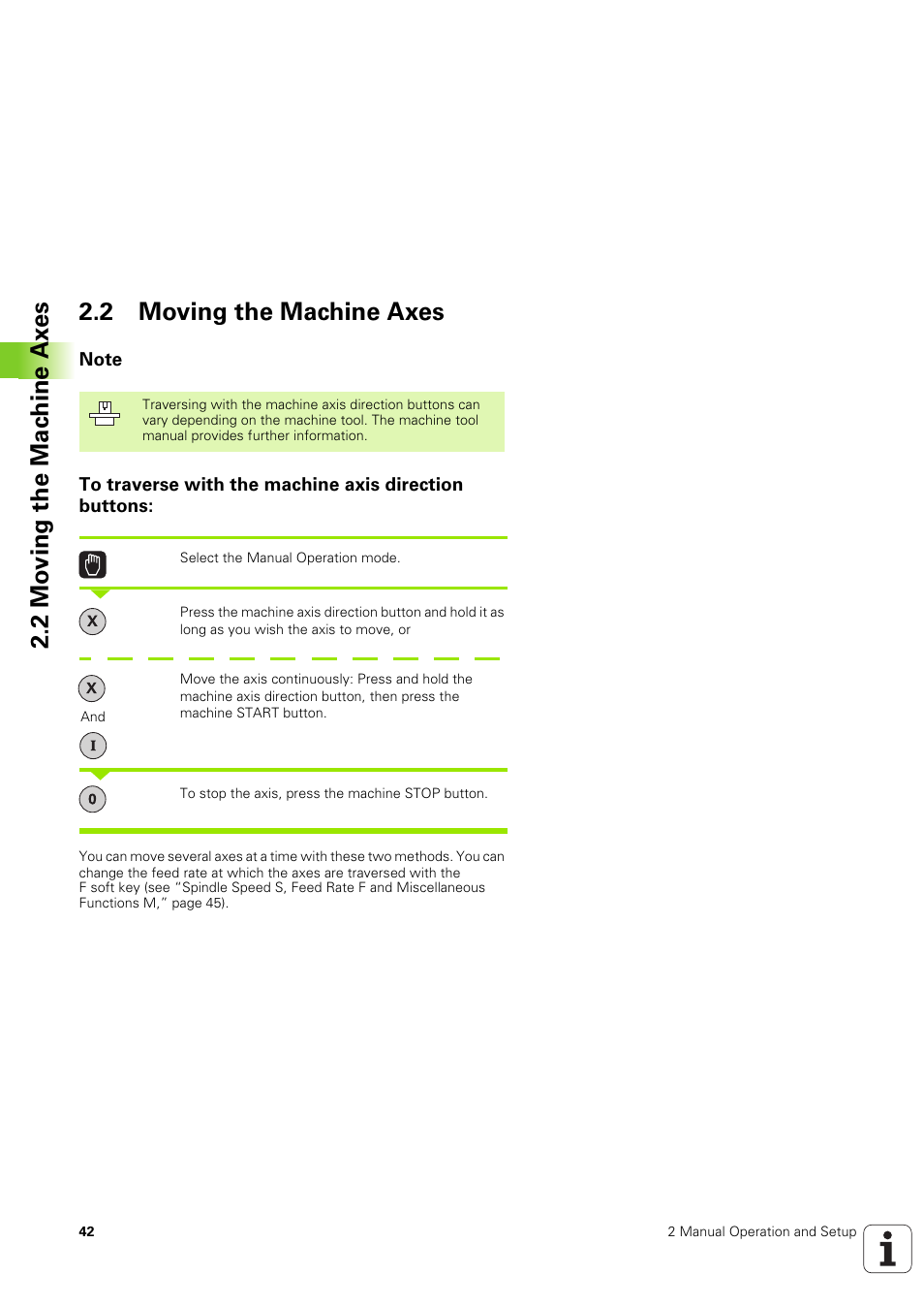 2 moving the machine axes, Note | HEIDENHAIN TNC 320 (340 551-02) User Manual | Page 42 / 493