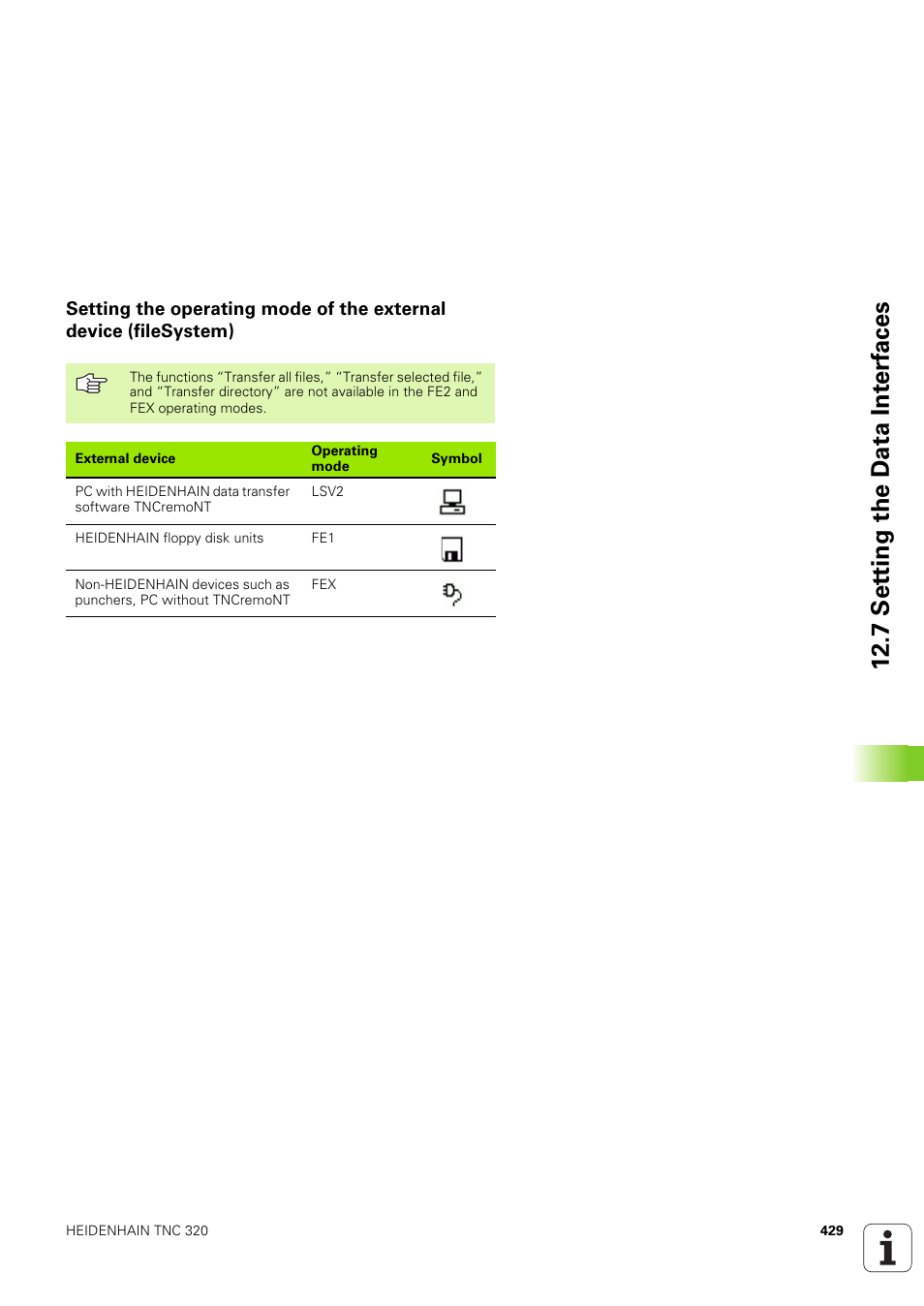 7 set ting the d a ta int e rf aces | HEIDENHAIN TNC 320 (340 551-02) User Manual | Page 429 / 493