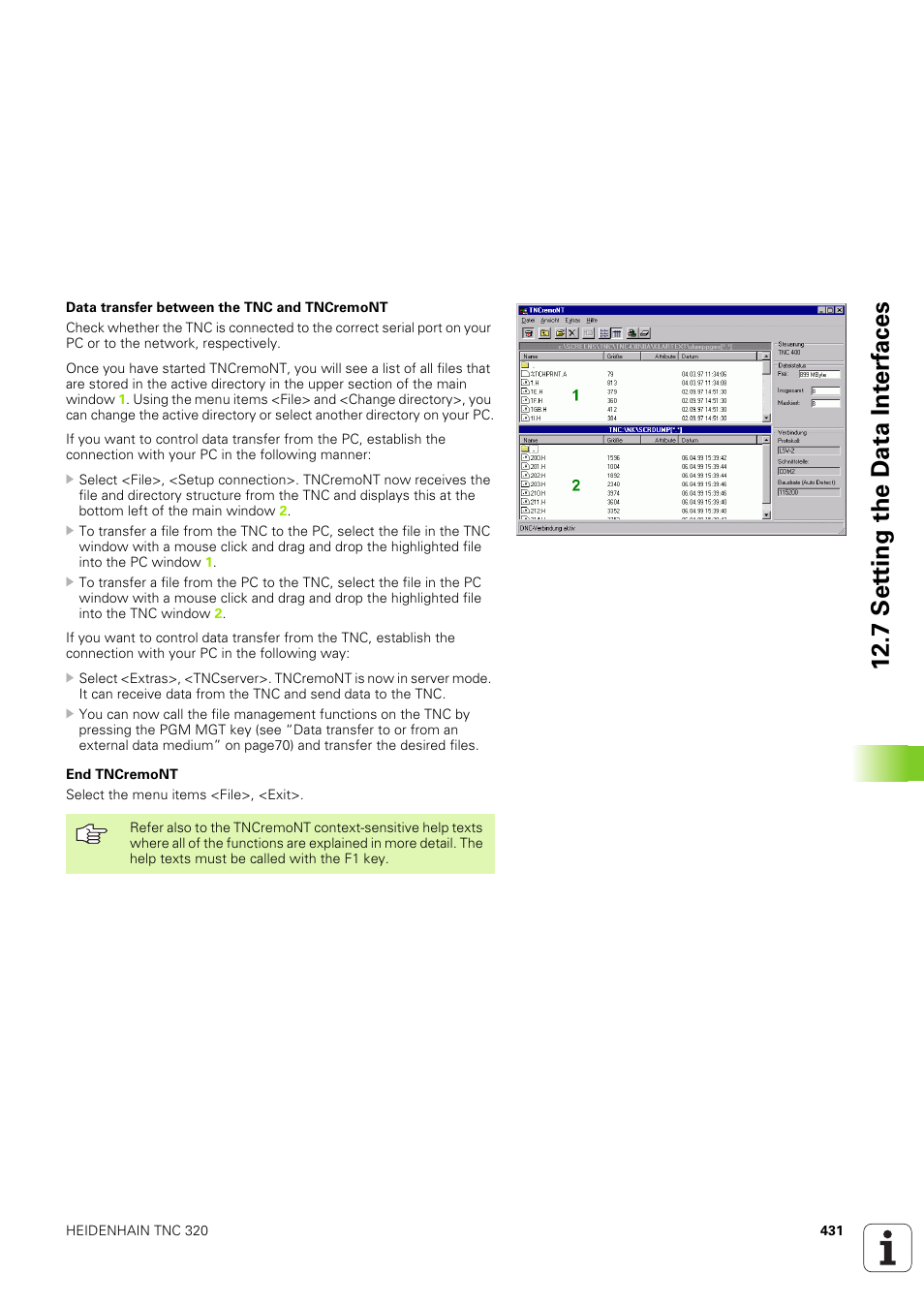 7 set ting the d a ta int e rf aces | HEIDENHAIN TNC 320 (340 551-02) User Manual | Page 431 / 493