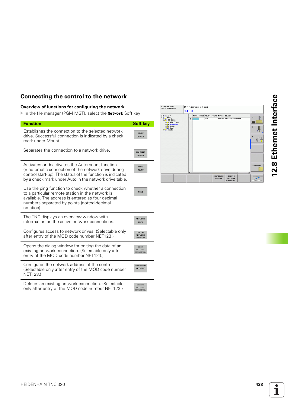 Connecting the control to the network, 8 ether n et int e rf ace | HEIDENHAIN TNC 320 (340 551-02) User Manual | Page 433 / 493