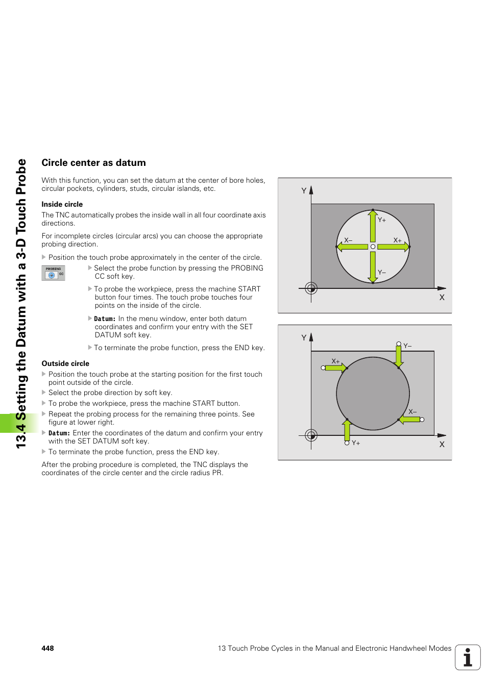 Circle center as datum | HEIDENHAIN TNC 320 (340 551-02) User Manual | Page 448 / 493