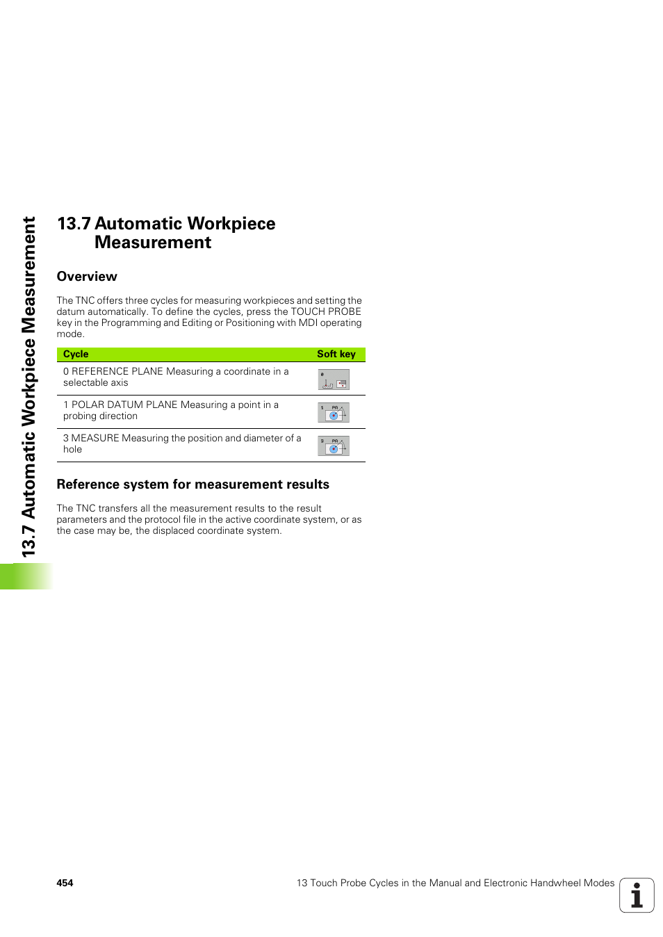 7 automatic workpiece measurement, Overview, Reference system for measurement results | HEIDENHAIN TNC 320 (340 551-02) User Manual | Page 454 / 493