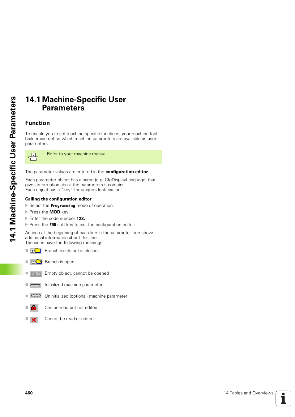 1 machine-specific user parameters, Function | HEIDENHAIN TNC 320 (340 551-02) User Manual | Page 460 / 493