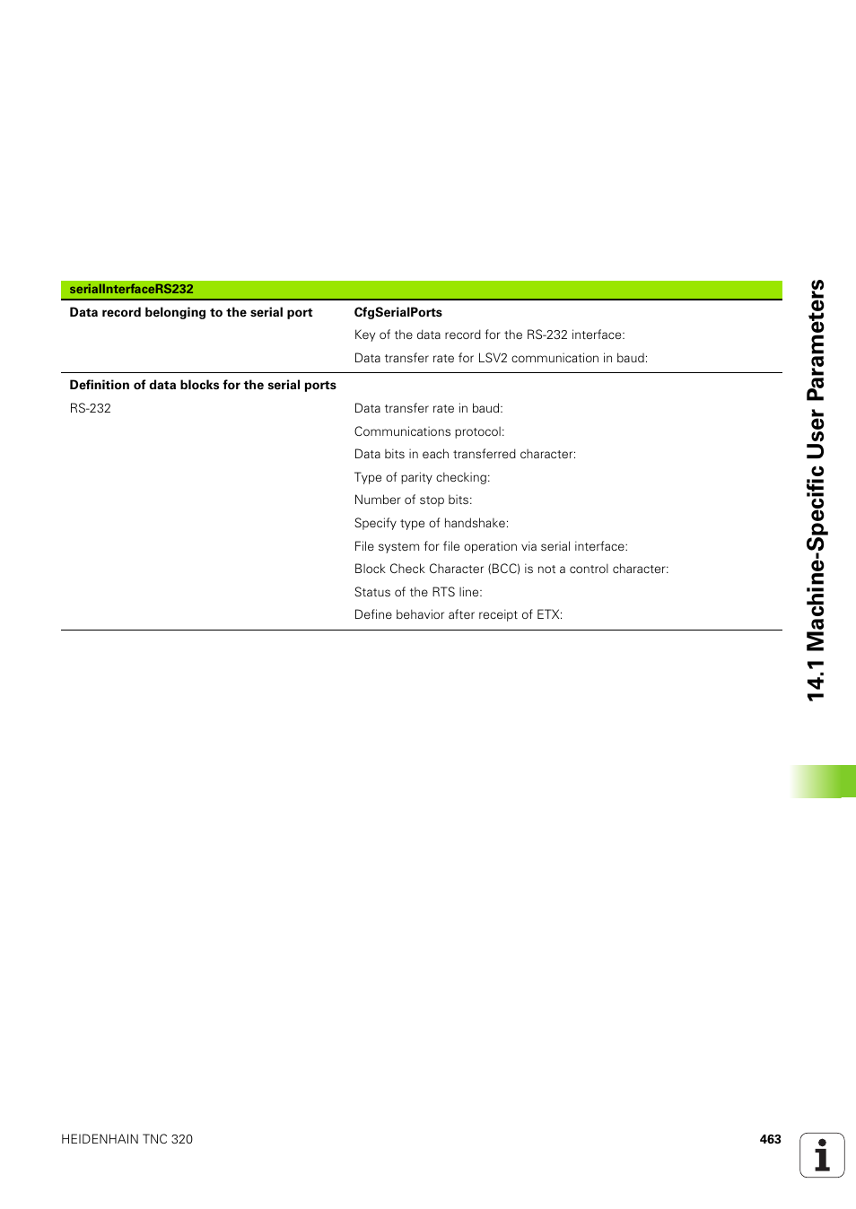 1 mac h ine-specific user p a ra met e rs | HEIDENHAIN TNC 320 (340 551-02) User Manual | Page 463 / 493