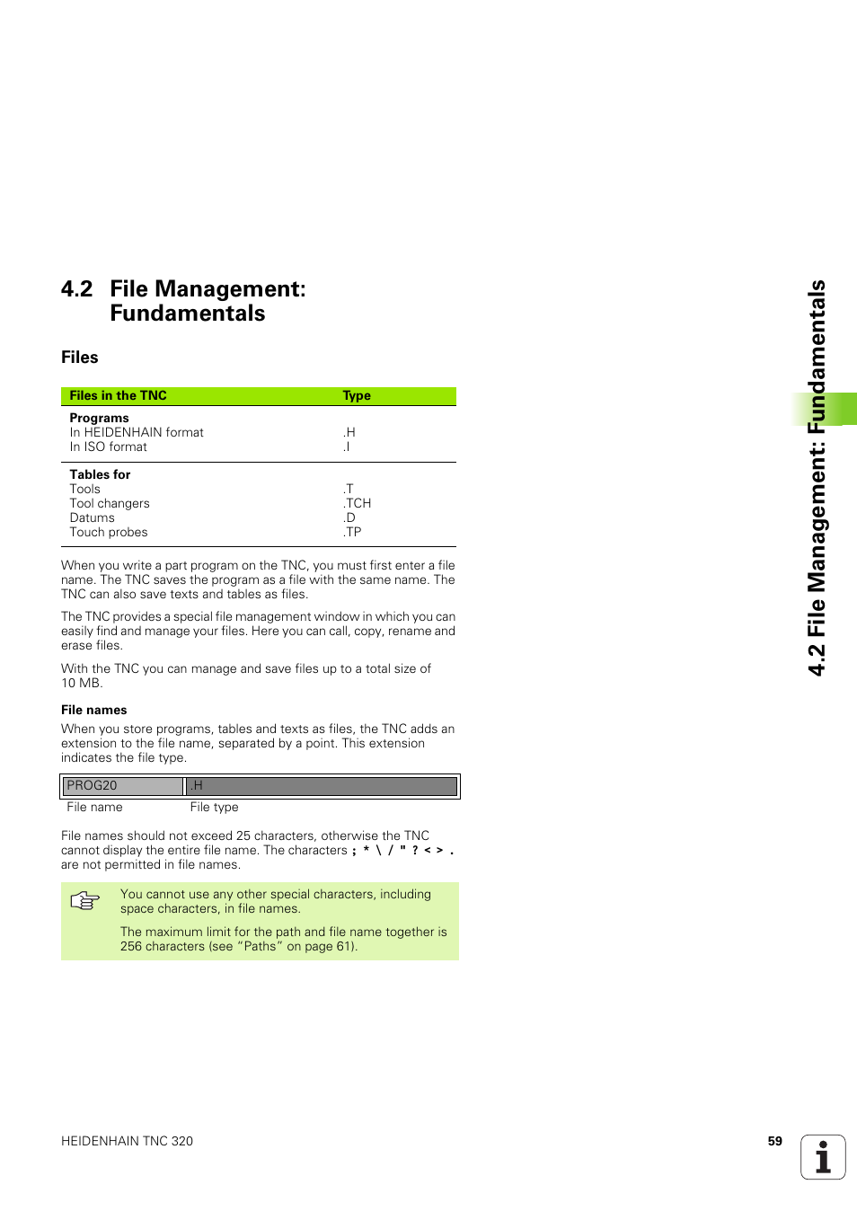 2 file management: fundamentals, Files | HEIDENHAIN TNC 320 (340 551-02) User Manual | Page 59 / 493