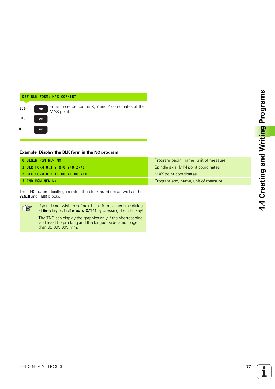 4 cr eating and w riting pr ogr a ms | HEIDENHAIN TNC 320 (340 551-02) User Manual | Page 77 / 493