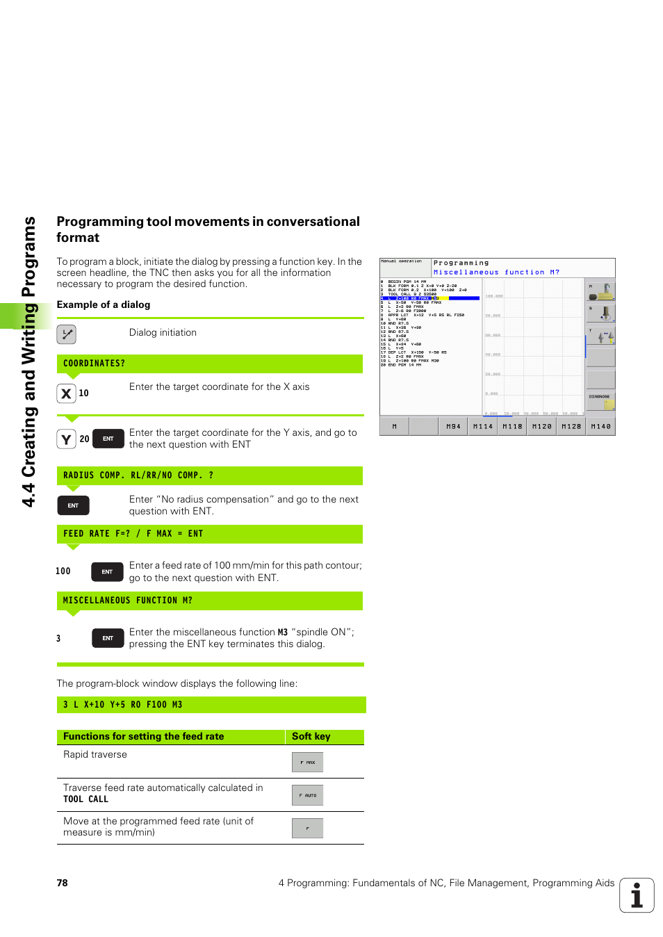 4 cr eating and w riting pr ogr a ms | HEIDENHAIN TNC 320 (340 551-02) User Manual | Page 78 / 493