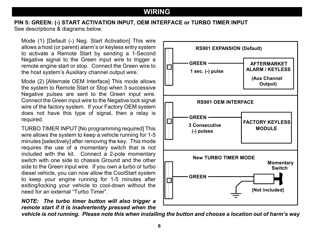 Wiring | Crimestopper Security Products RS-999TW1/TW2 User Manual | Page 6 / 28