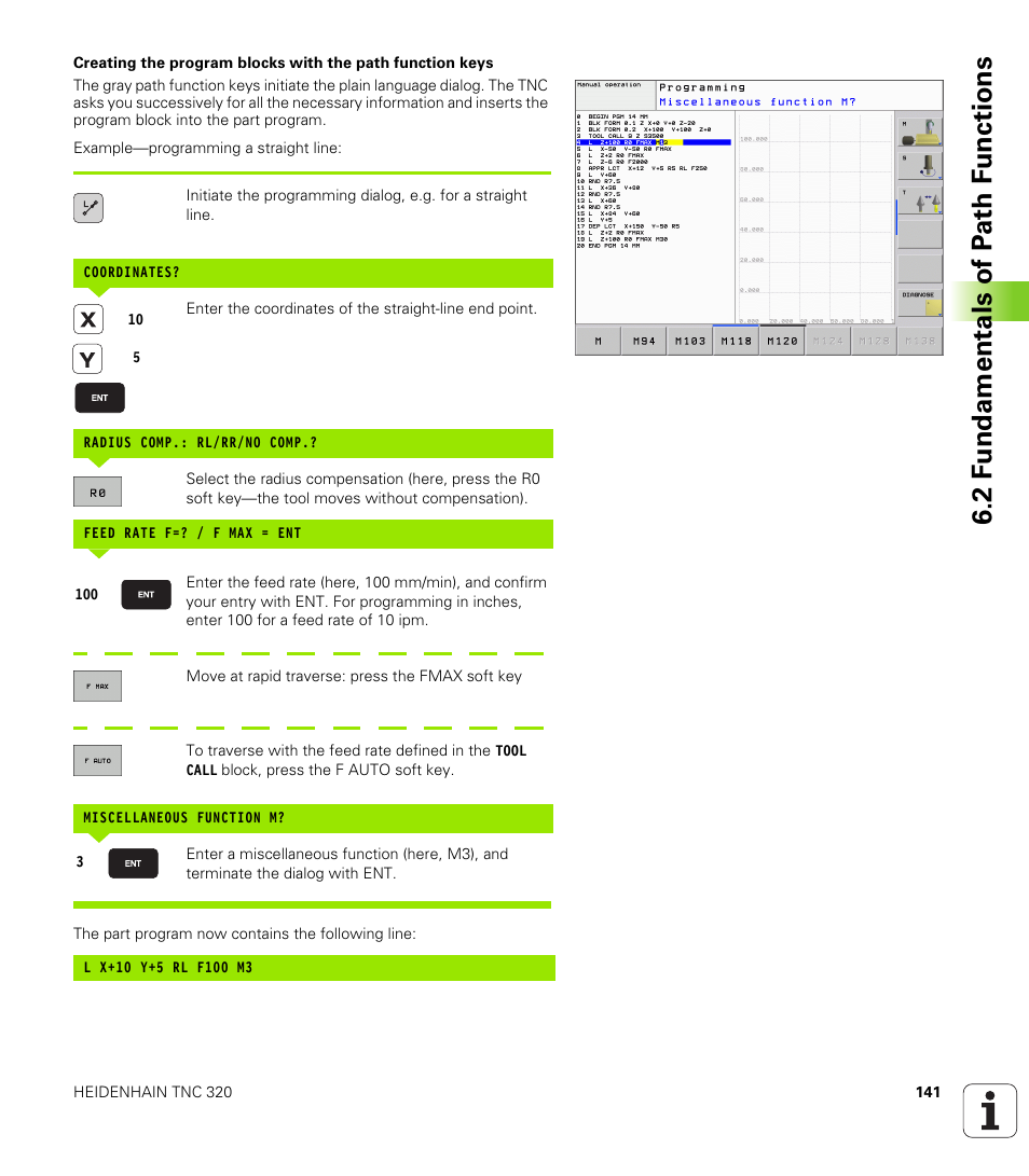 2 f undamentals of p a th f unctions | HEIDENHAIN TNC 320 (340 55x-03) User Manual | Page 141 / 525