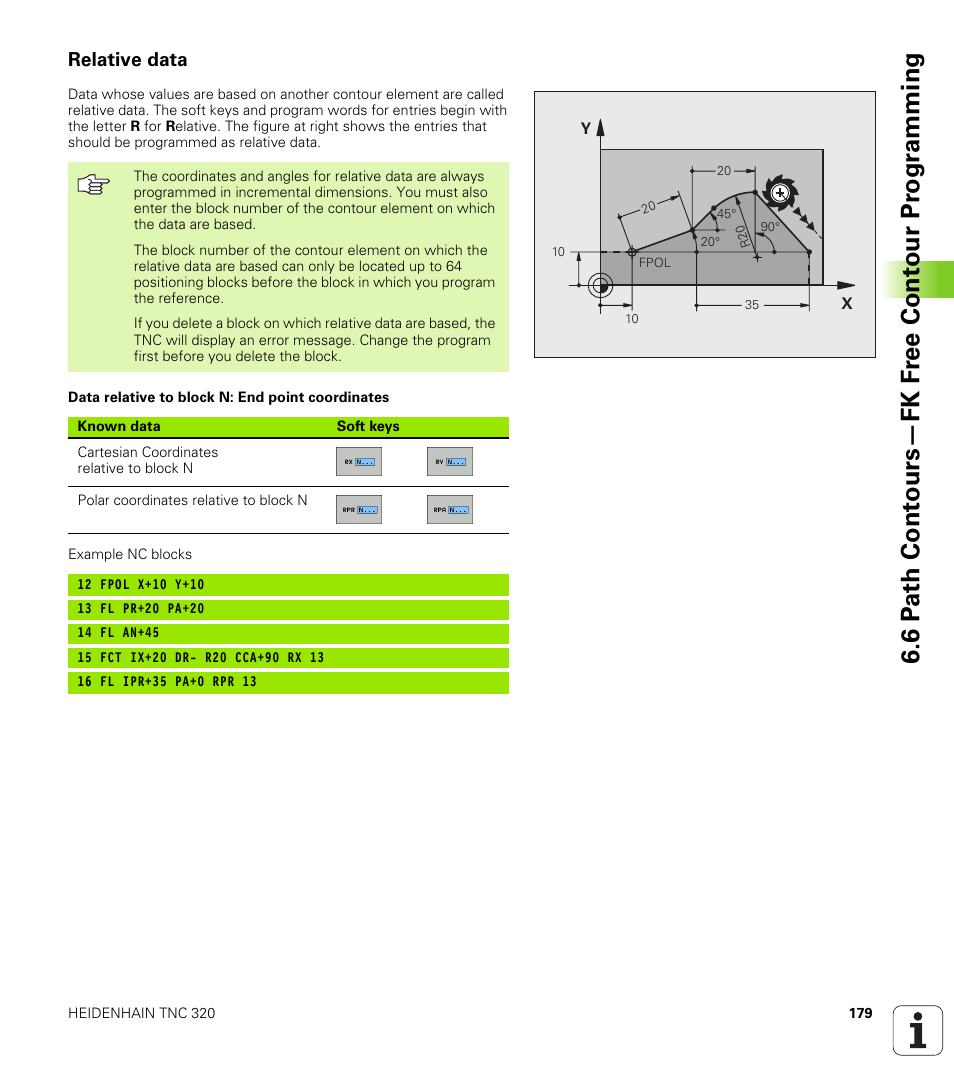 Relative data | HEIDENHAIN TNC 320 (340 55x-03) User Manual | Page 179 / 525