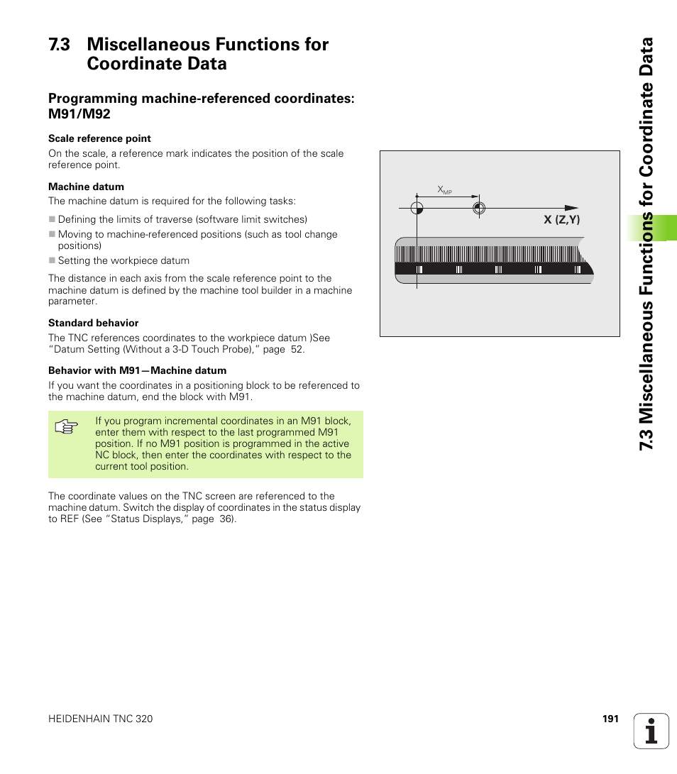 3 miscellaneous functions for coordinate data | HEIDENHAIN TNC 320 (340 55x-03) User Manual | Page 191 / 525