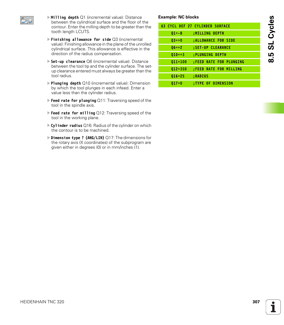 5 sl cy cles | HEIDENHAIN TNC 320 (340 55x-03) User Manual | Page 307 / 525