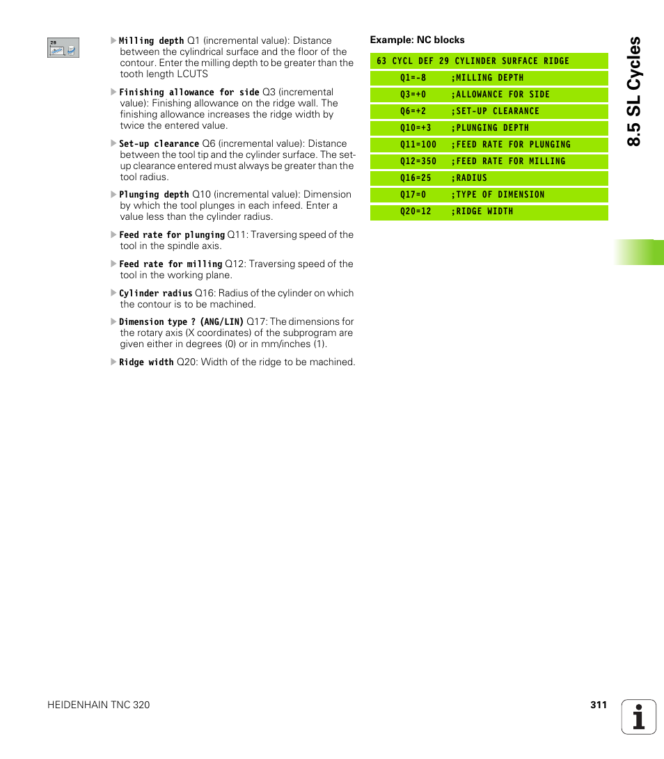 5 sl cy cles | HEIDENHAIN TNC 320 (340 55x-03) User Manual | Page 311 / 525