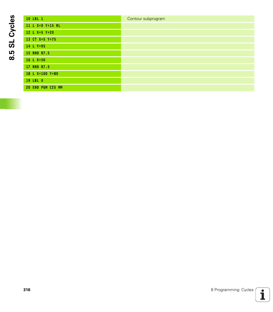 5 sl cy cles | HEIDENHAIN TNC 320 (340 55x-03) User Manual | Page 316 / 525