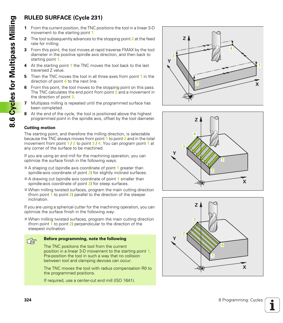 Ruled surface (cycle 231) | HEIDENHAIN TNC 320 (340 55x-03) User Manual | Page 324 / 525