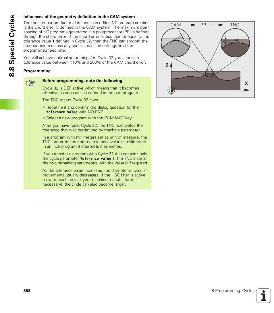 8 special cy cles | HEIDENHAIN TNC 320 (340 55x-03) User Manual | Page 358 / 525