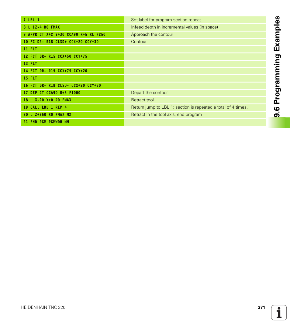 6 pr ogr amming examples | HEIDENHAIN TNC 320 (340 55x-03) User Manual | Page 371 / 525