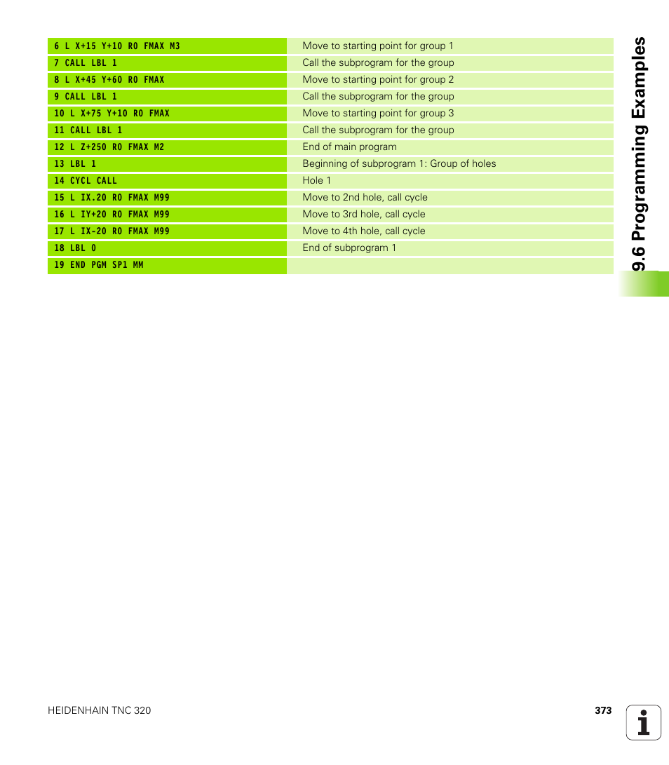 6 pr ogr amming examples | HEIDENHAIN TNC 320 (340 55x-03) User Manual | Page 373 / 525