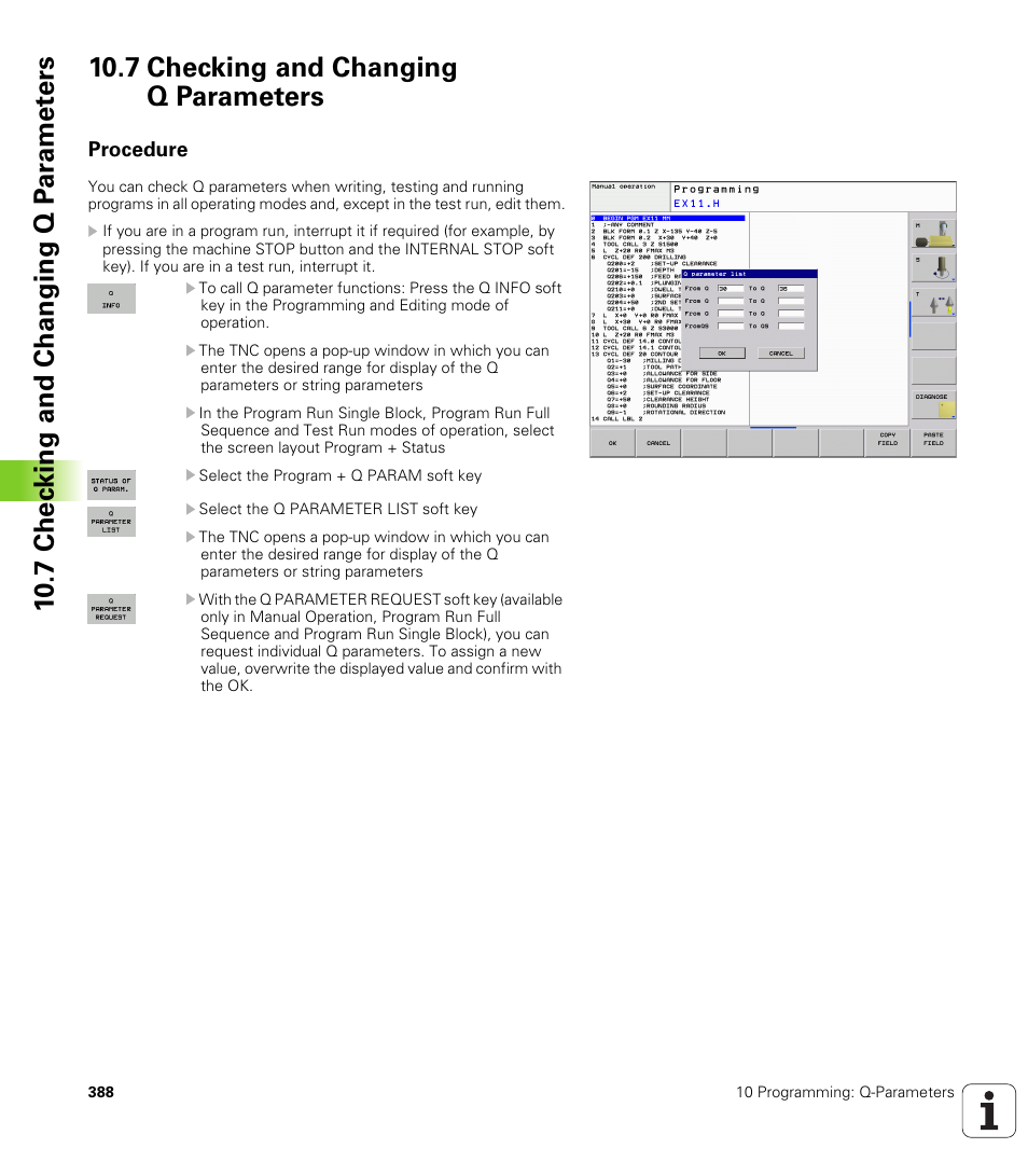7 checking and changing q parameters, Procedure | HEIDENHAIN TNC 320 (340 55x-03) User Manual | Page 388 / 525
