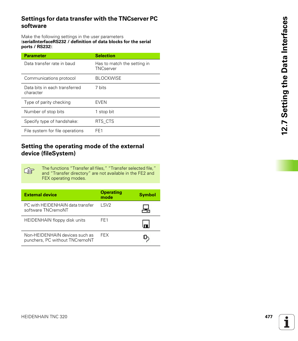 7 set ting the d a ta int e rf aces | HEIDENHAIN TNC 320 (340 55x-03) User Manual | Page 477 / 525