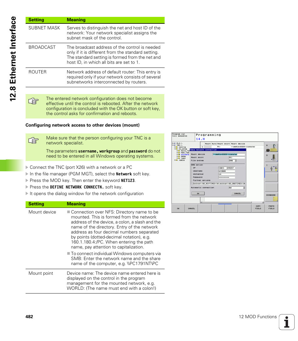 8 ether n et int e rf ace | HEIDENHAIN TNC 320 (340 55x-03) User Manual | Page 482 / 525