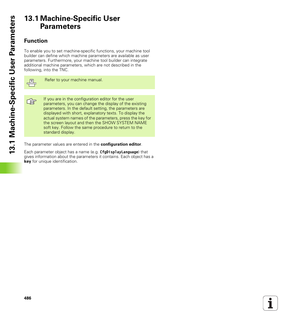 1 machine-specific user parameters, Function | HEIDENHAIN TNC 320 (340 55x-03) User Manual | Page 486 / 525