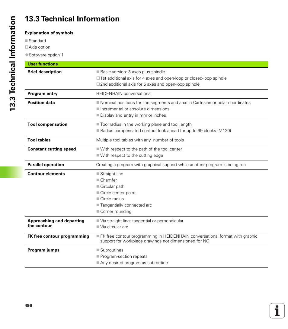 3 technical information | HEIDENHAIN TNC 320 (340 55x-03) User Manual | Page 496 / 525