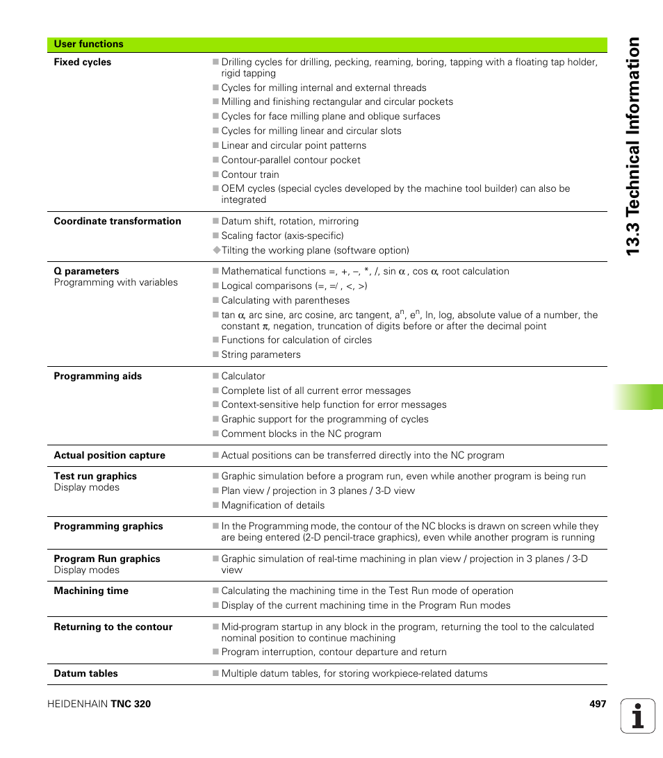 3 t e c hnical inf o rm ation | HEIDENHAIN TNC 320 (340 55x-03) User Manual | Page 497 / 525