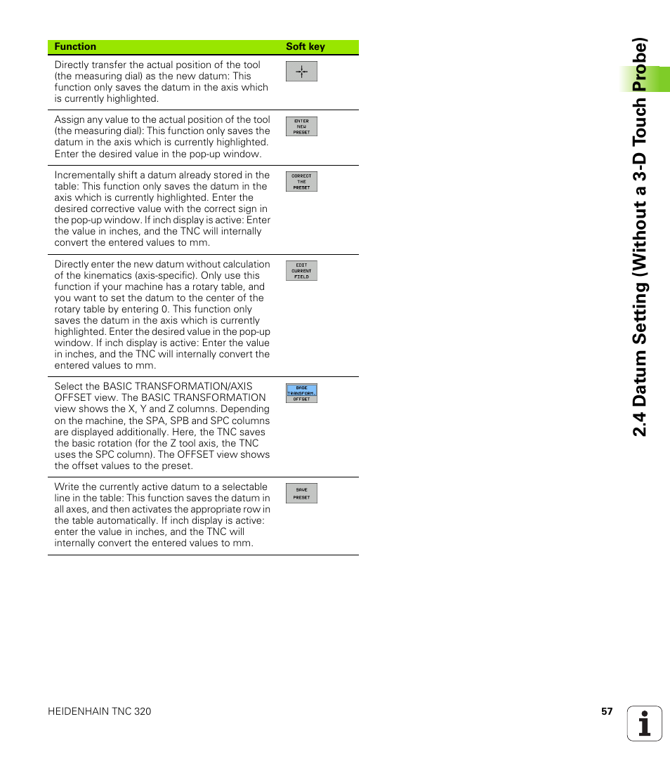 4 d a tu m set ting (without a 3-d t ouc h pr obe) | HEIDENHAIN TNC 320 (340 55x-03) User Manual | Page 57 / 525