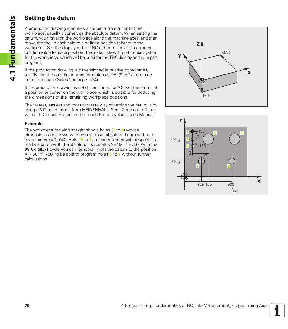 Setting the datum, 1 f undamentals | HEIDENHAIN TNC 320 (340 55x-03) User Manual | Page 76 / 525