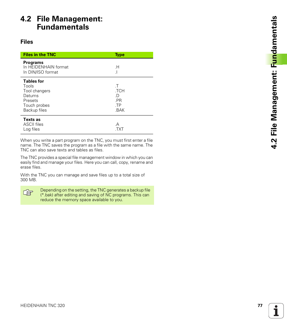2 file management: fundamentals, Files | HEIDENHAIN TNC 320 (340 55x-03) User Manual | Page 77 / 525