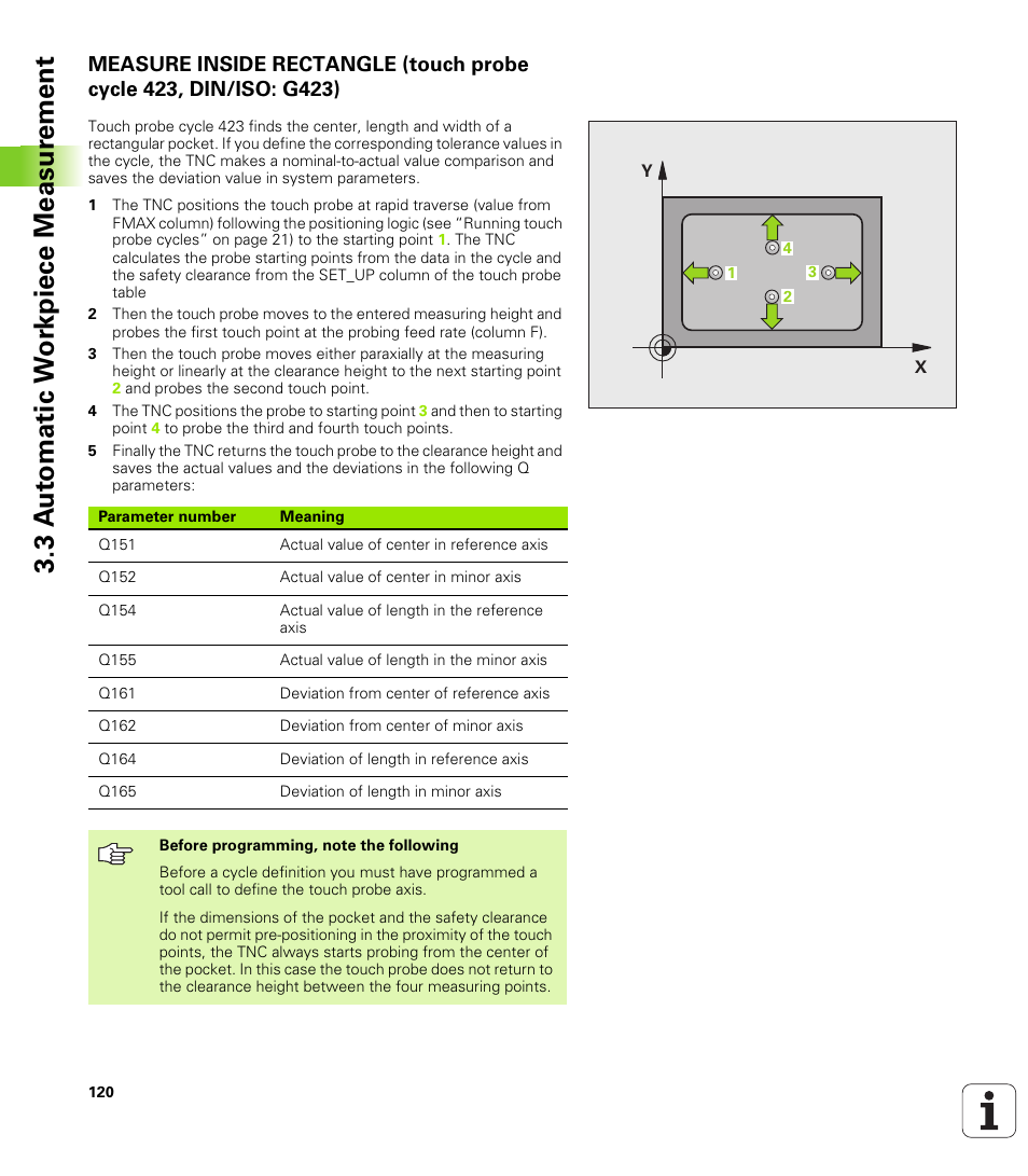 3 a u to matic w o rk piece measur ement | HEIDENHAIN TNC 320 (340 55x-03) Touch Probe Cycles User Manual | Page 120 / 165