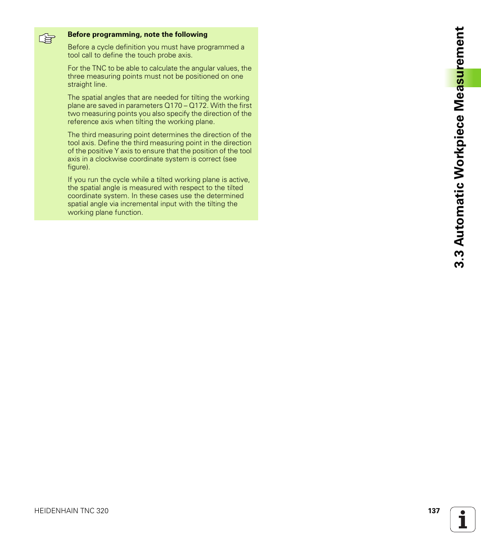 3 a u to matic w o rk piece measur ement | HEIDENHAIN TNC 320 (340 55x-03) Touch Probe Cycles User Manual | Page 137 / 165